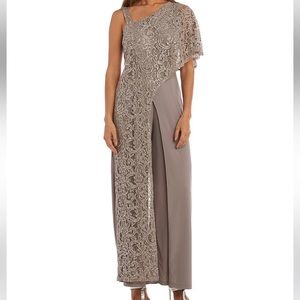 Embroidered Sequin One Shoulder Short Sleeve Jumpsuit